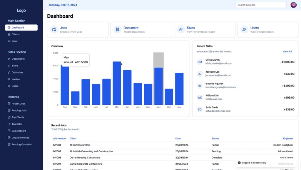 Main Dashboard